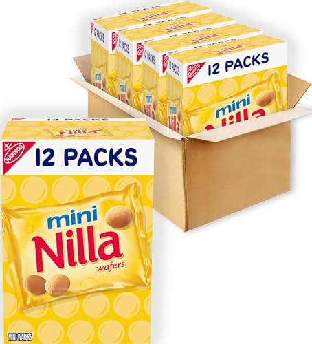 NILLA Wafers Mini Cookies, Vanilla Wafers, 48 Snack Packs (4 Boxes)