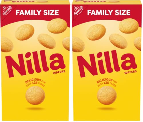 Nilla Wafers Cookies, Vanilla, 15 oz Family Size Pack of 2